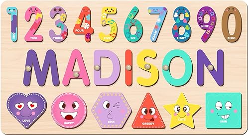 Miniatura 8 de Rompecabezas de nombre personalizado para niños, rompecabezas de animales con nombre de madera personalizado, regalos de bebé, baby shower, juguetes