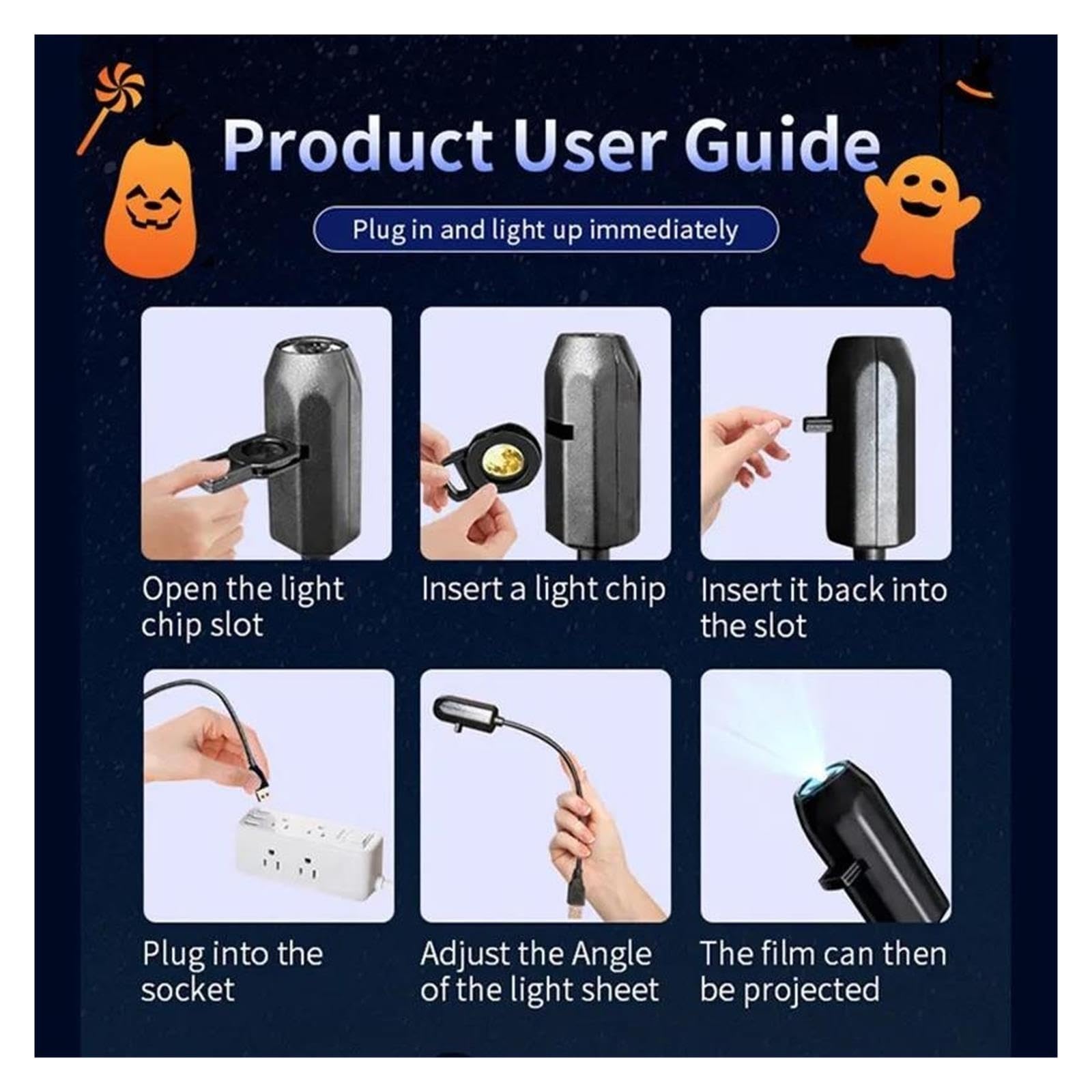 Luz De Proyección USB, Ambiente Festivo De 5 V