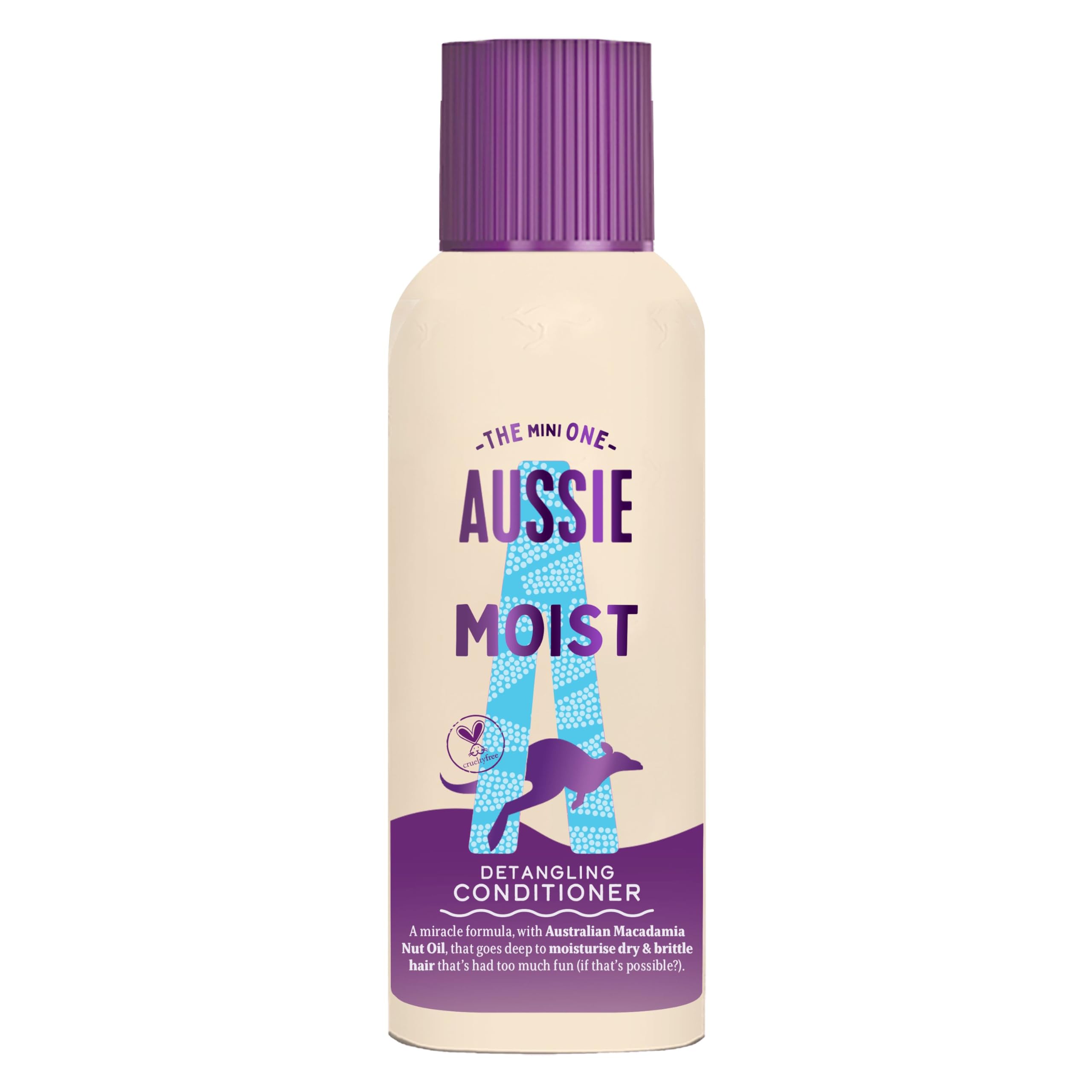 Aussie Miracle Moist Detangling Conditioner 100ml. Moisture-Quenching Formula to Revive and Restore Brittle & Dry Hair. Infused with Australian Macadamia Nut Oil. Vegan and Cruelty-Free