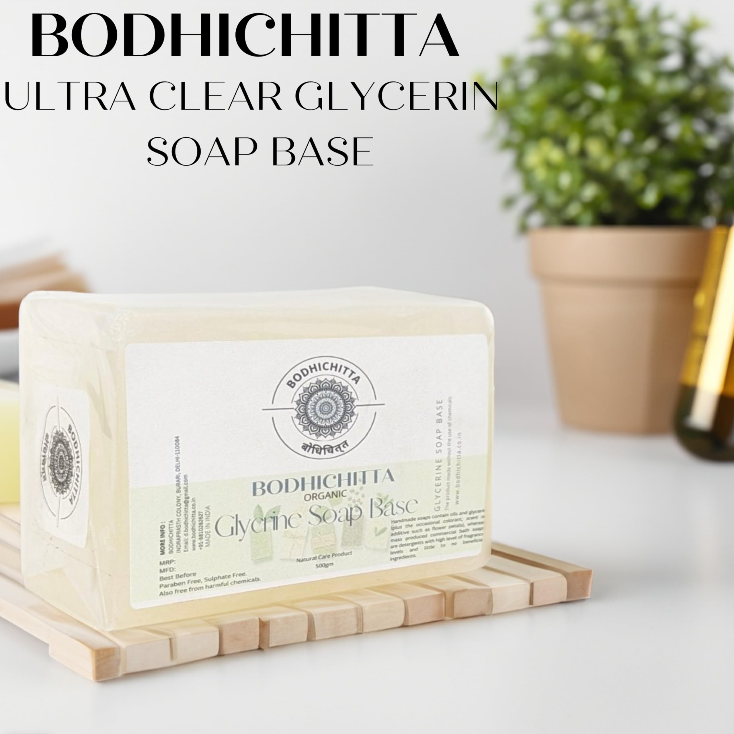 Bodhichitta Ultra Clear Transparent Glycerin Soap Base & Sheabutter Soap Base for DIY Soap Making Pack Of 2 (500g each) 1