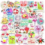 DETICKERS 50 PCS Cute Flamingo Stickers for Kids Waterproof Vinyl Flamingo Stickers for Water Bottles Party Decorations