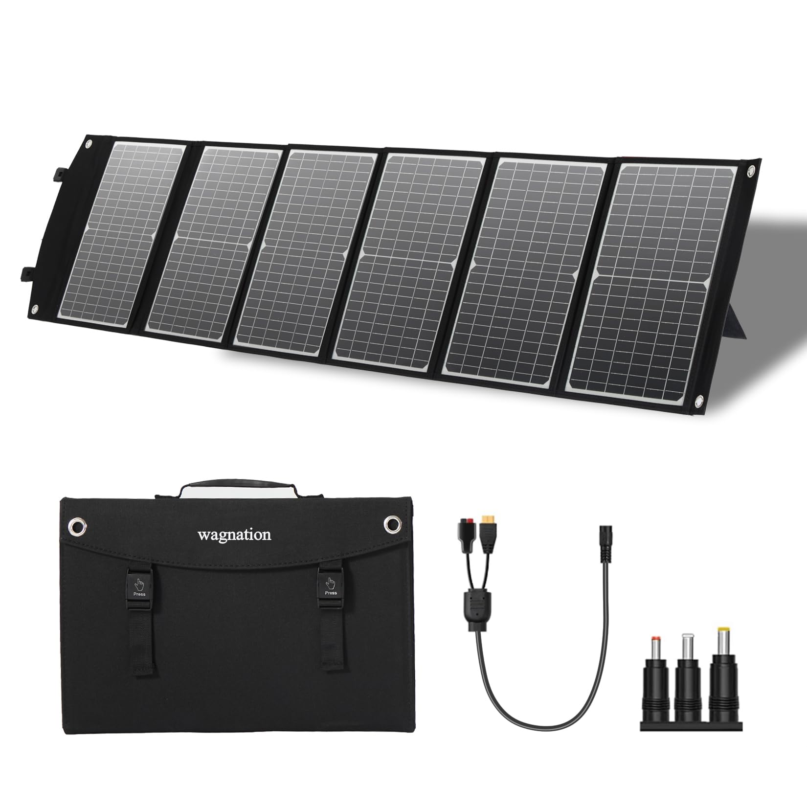 100W Portable Solar Panel, Foldable Solar Charger with QC3.0 USB-A, Type-C & DC Output for Phone, Power Bank, Tablet, Power Station, IP65 Waterproof for Outdoor Camping, Hiking, Backpacking-image-4