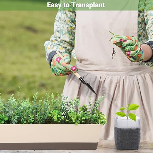 Miniatura 6 de GREANER 100 bolsas de cultivo de vivero grandes 78 x 86 pulgadas bolsa de cultivo de plántulas de tela biodegradable no tejida bolsas de semillas