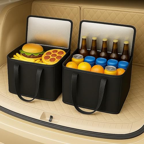 Miniatura 4 de musbus - Paquete de 2 bolsas aislantes reutilizables para comestibles, bolsa enfriadora plegable para comestibles, bolsa aislante grande resistente