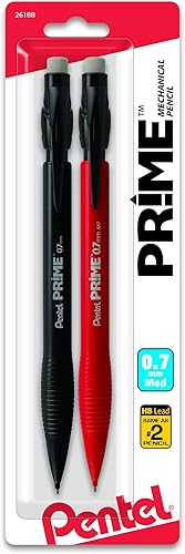 Pentel Prime - Portaminas de 0.028 in, varios colores, paquete de 2 (AX7BP2)