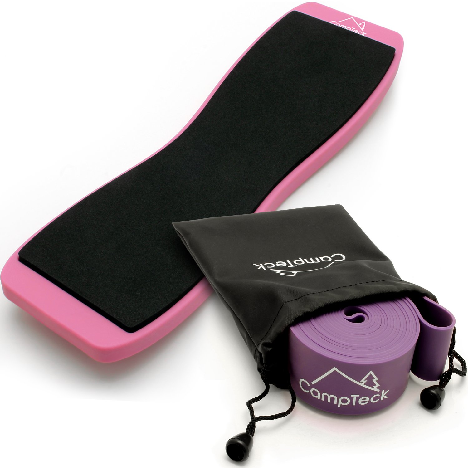 CampTeck Ballet Equipment Kit - Elastic Stretch Band & Dance Turning Board Ballet Pirouette Spin Board for Ballet Dancers, Foot Balance Training, Rotation Practice - Purple, 150cm / 59" (S)