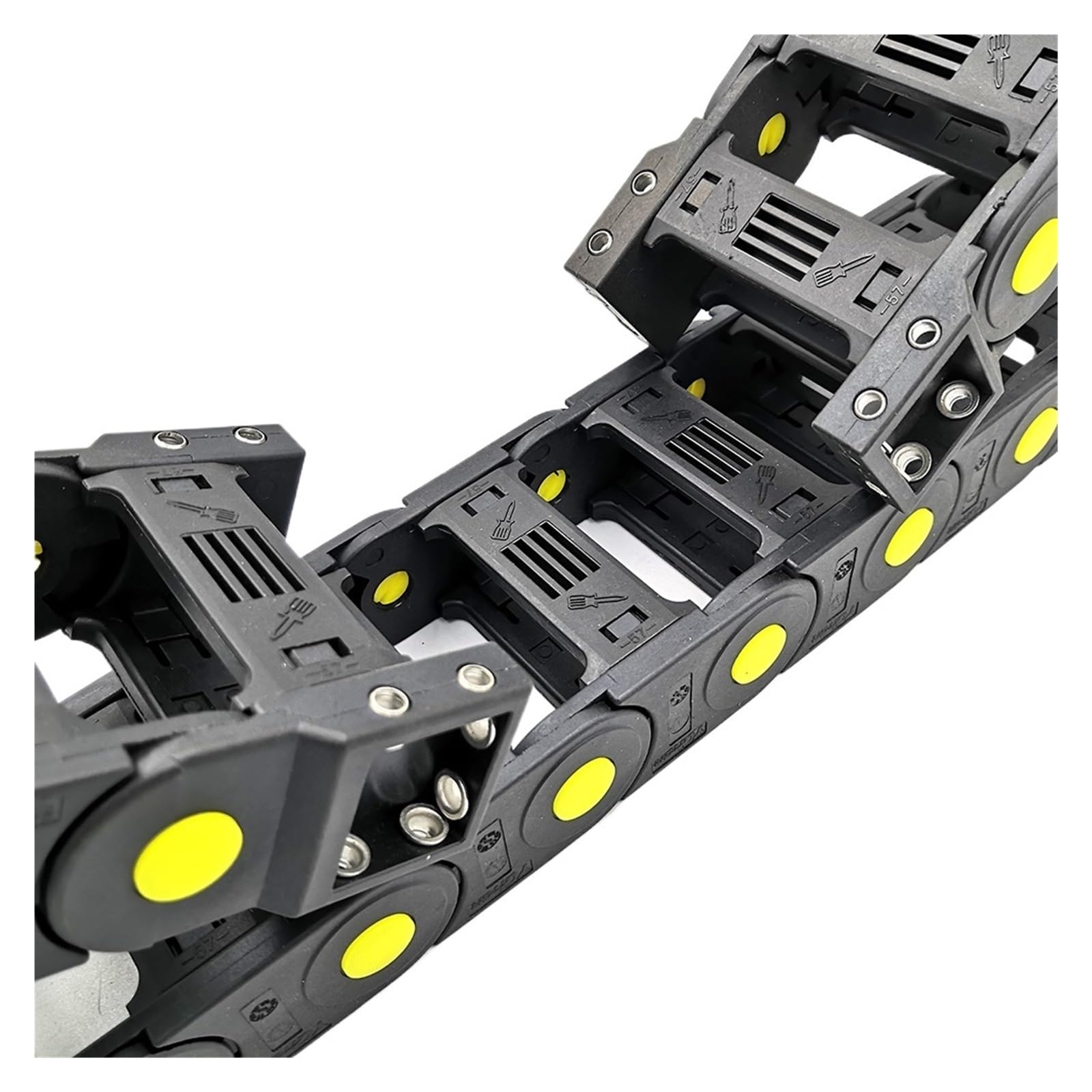 Łańcuch do przeciągania kabla, 1 m, 20 x 103 mm, łańcuch transmisyjny, uchwyt na przewód, linka holownicza ze złączami końcowymi do obrabiarek CNC (R125)