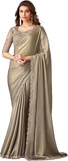 TRENDMALLS Women's Tissue Silk Sequin Embroidery Work Saree with Unstitched Blouse Piece (New-Party-Latest-Wedding-Sequnc... Price In India
