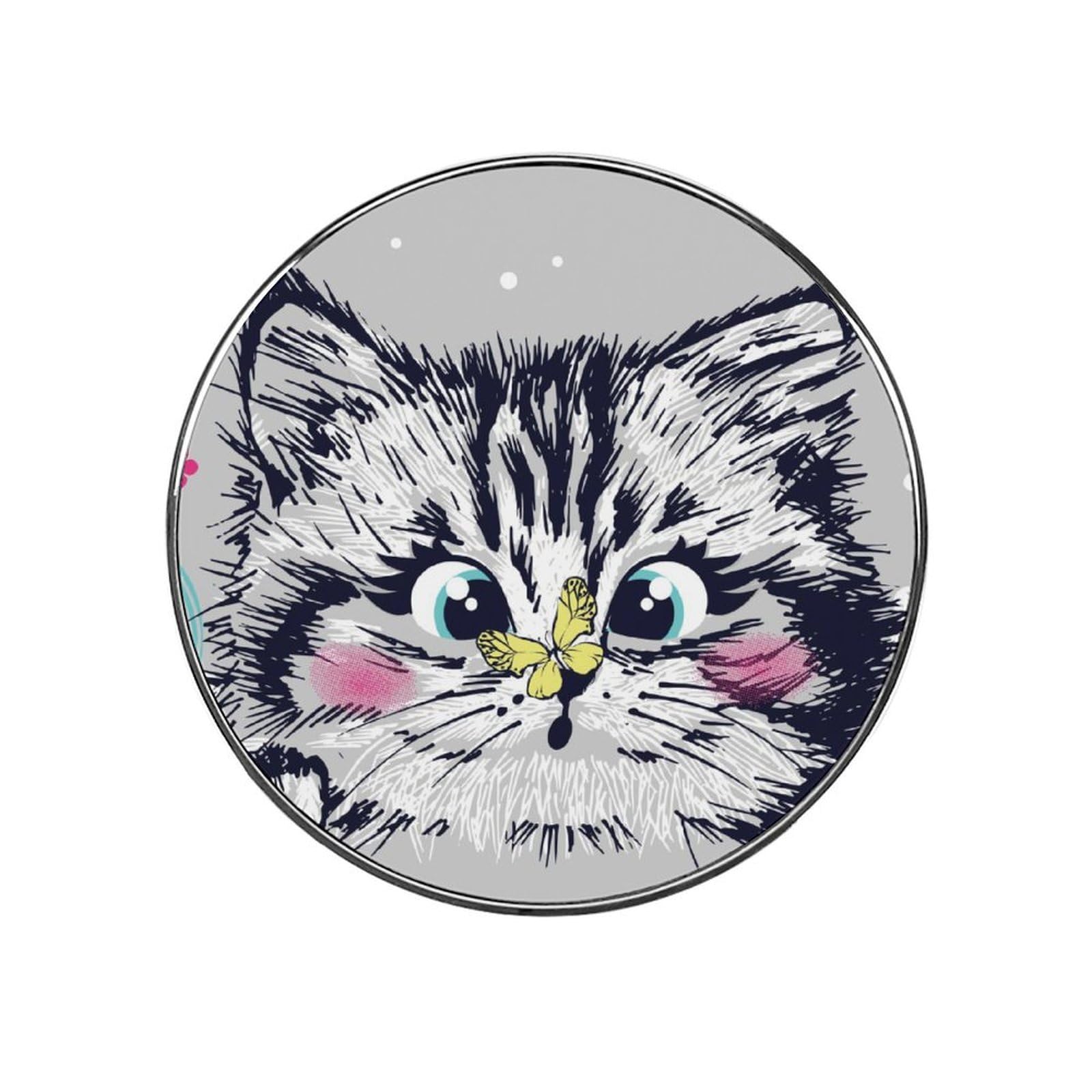 Cute Kitten Alloy Fridge Magnet For Office Cabinet Refrigerator Whiteboard Photo