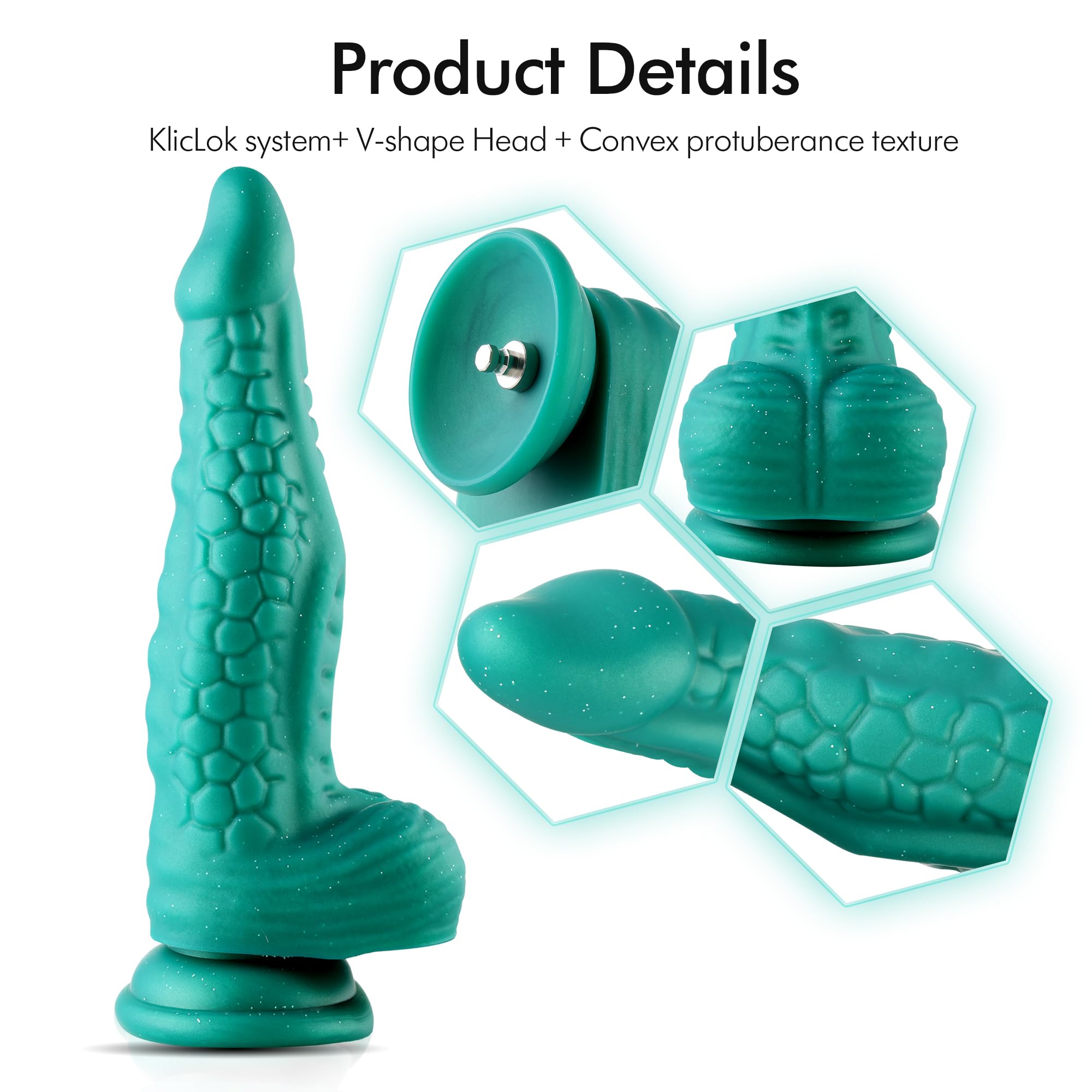 Hismith 9.85” Silicone Dildo with KlicLok System, 7.8” Insertable Length - 2.26 Max Width, Tapered Anal Sex Toy for Sex Machine: 9.85&#x201D; Silicone Dildo