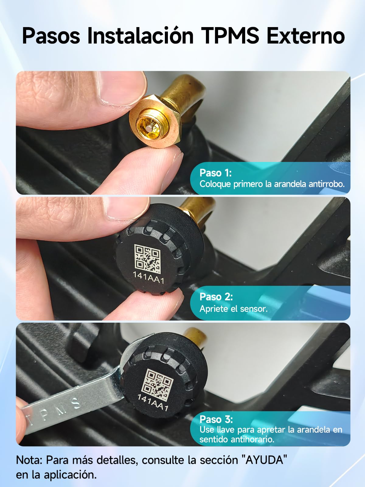 Sistema de control de presión de neumáticos Moman TPMS 4 sensores para motocicleta con aplicación, monitor de presión y temperatura de neumáticos con función de alarma, solo compatible con iOS & Andro