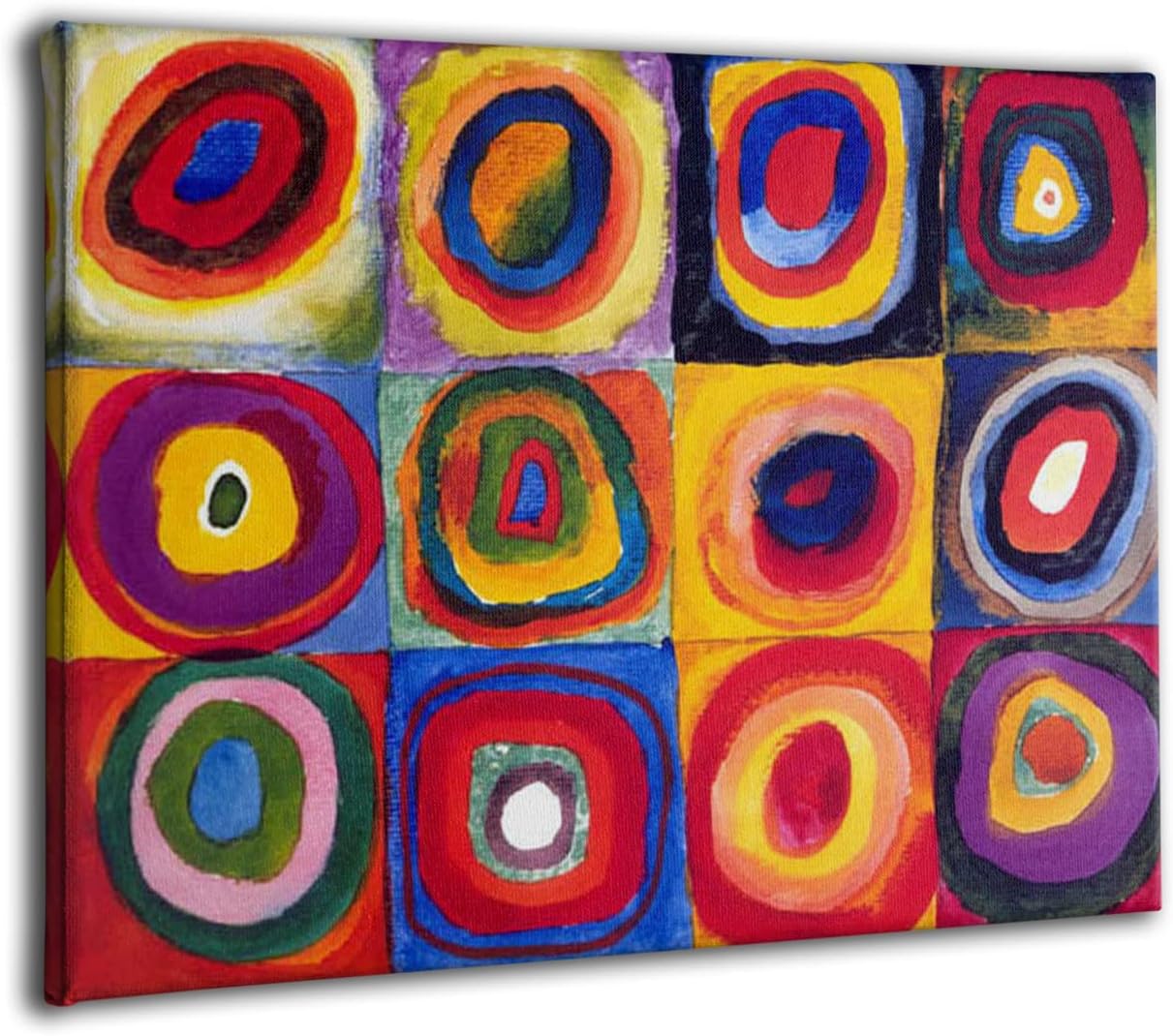 Modern Bright Wall Art Wassily Kandinsky Prints and Posters Abstract Circle Art Framed Picture for Living Room Decoration Cuadros (Colorful Circles, 20x28 inch)