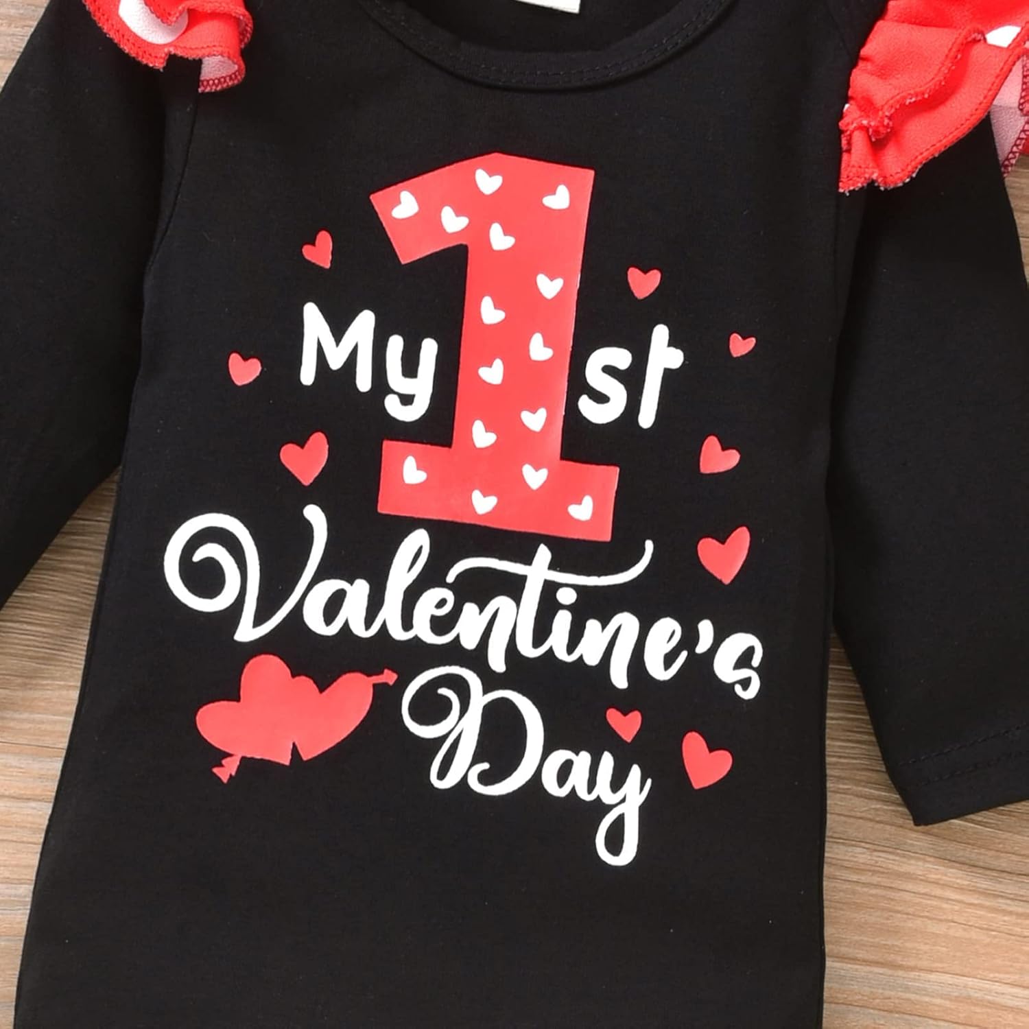 HINTINA Infant Baby Girl Valentine Outfits Romper Pants Headband 3PCS Clothes Set - Image 5