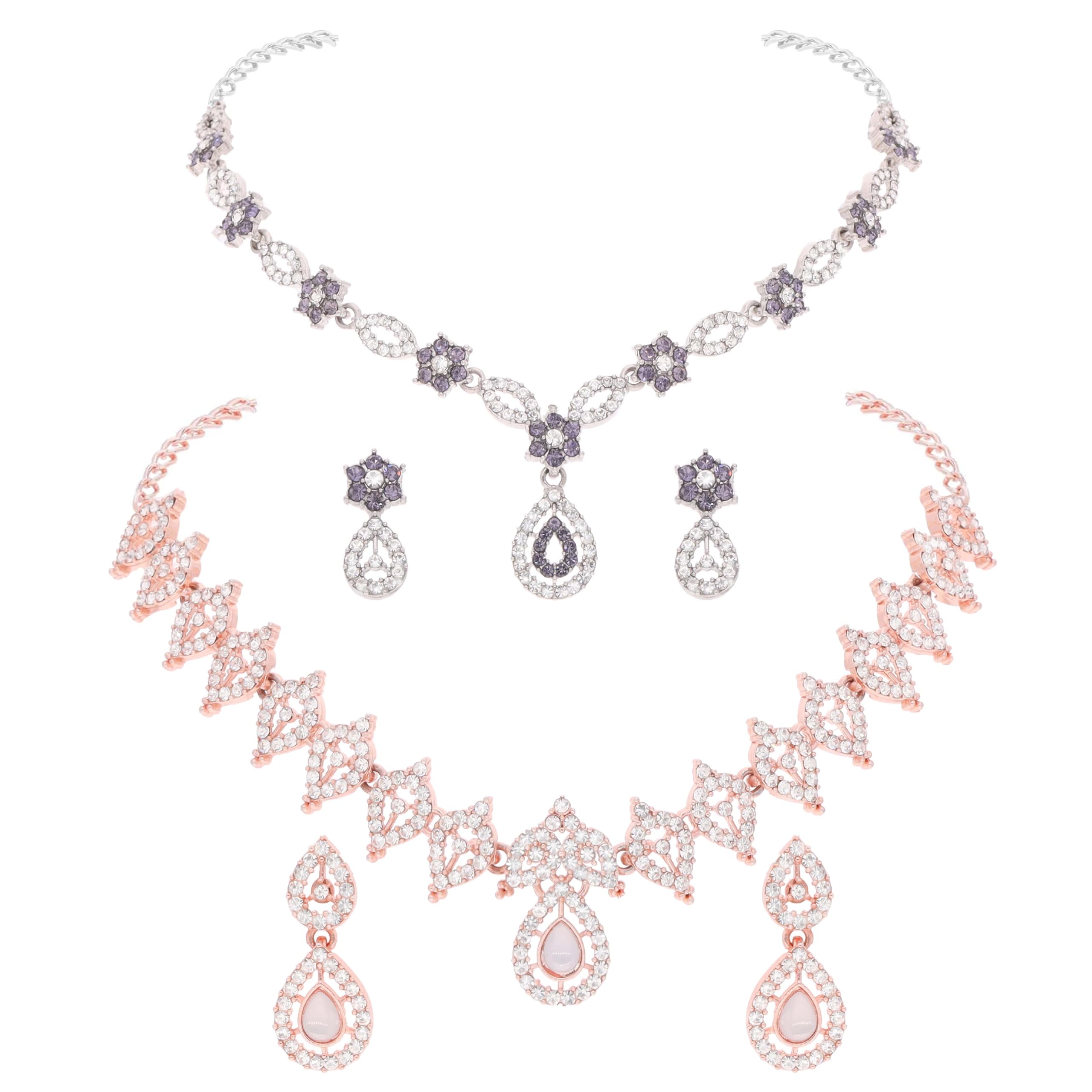 See full amazon price history chart for Brado Jewellery AD Stone Studded Rose Gold & Silver Polished Jewelry Choker Necklace Combo Set and Matching Pair Of Earring For Woman and Girls Brado Jewellery AD Stone Studded Rose Gold & Silver Polished Jewelry Choker Necklace Combo Set and Matching Pair Of Earring For Woman and Girls (B0D83CBJ7Q) Amazon Price History, Amazon Price Tracker