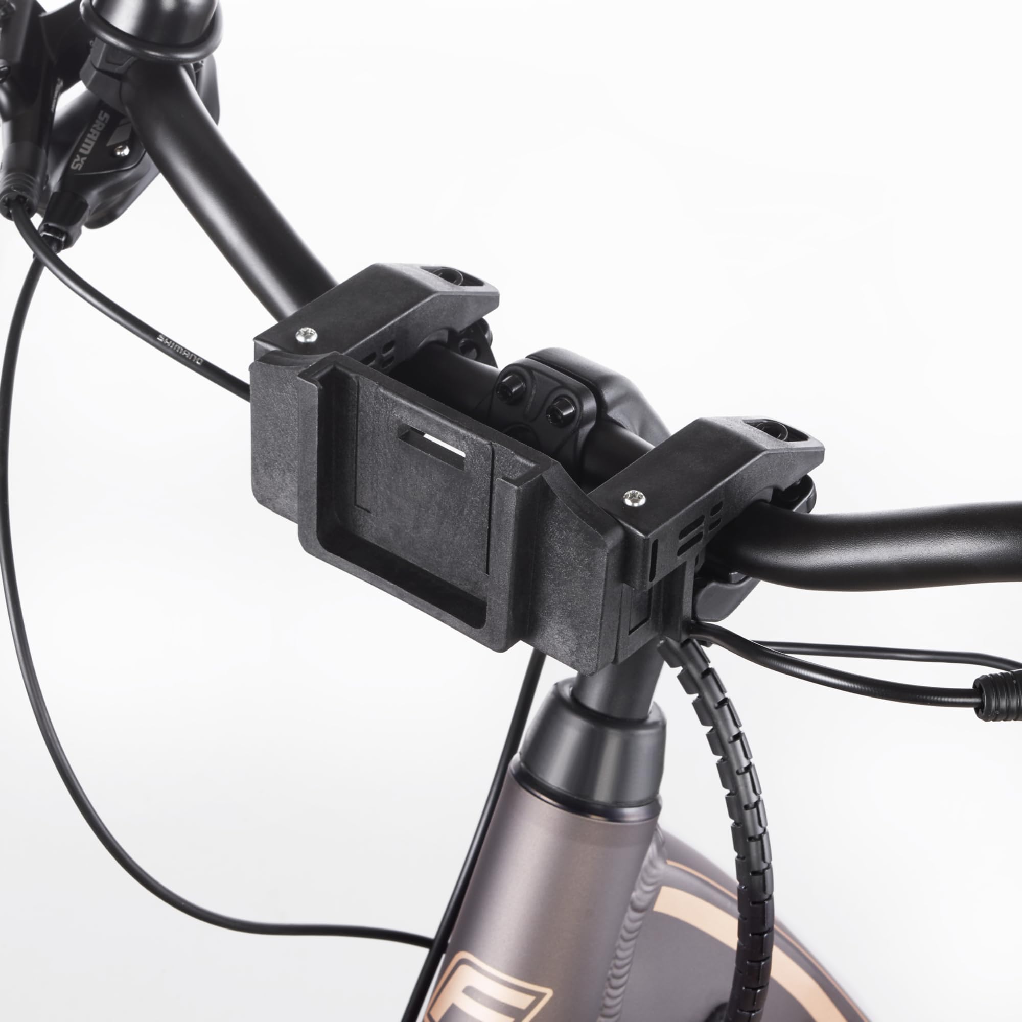 Fischer - Cestino per manubrio con fissaggio rapido, progettato appositamente per e-bike, portata 5 kg, adatto per tutti i display con una larghezza di 9 cm, tra cui per display Bosch