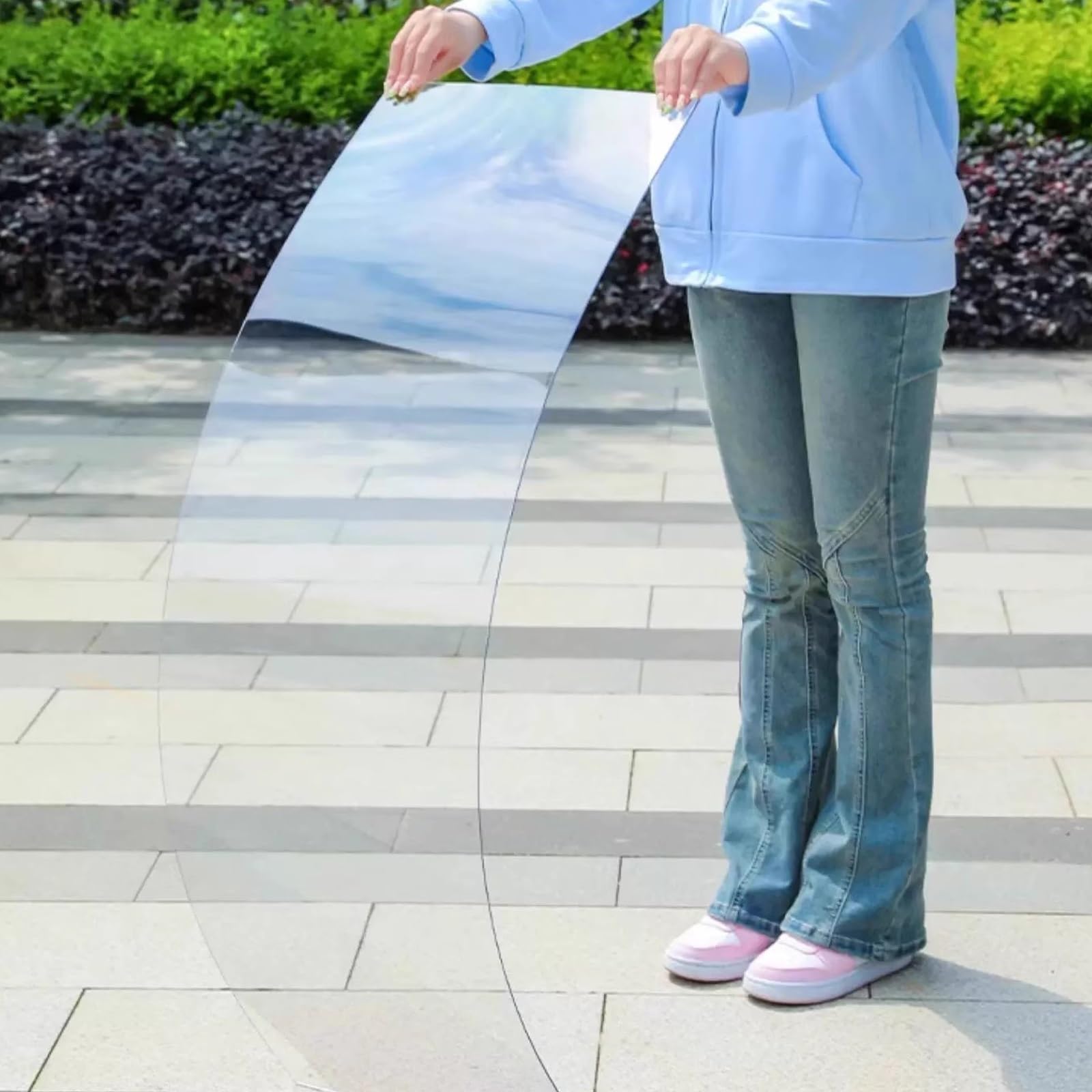 Placas de Policarbonato de 3mm de Espesor, Lámina Acrílica Transparente, Paneles de Plástico, para Invernaderos, Residencial, Cocheras, Comercial(122x700cm/4x23ft)
