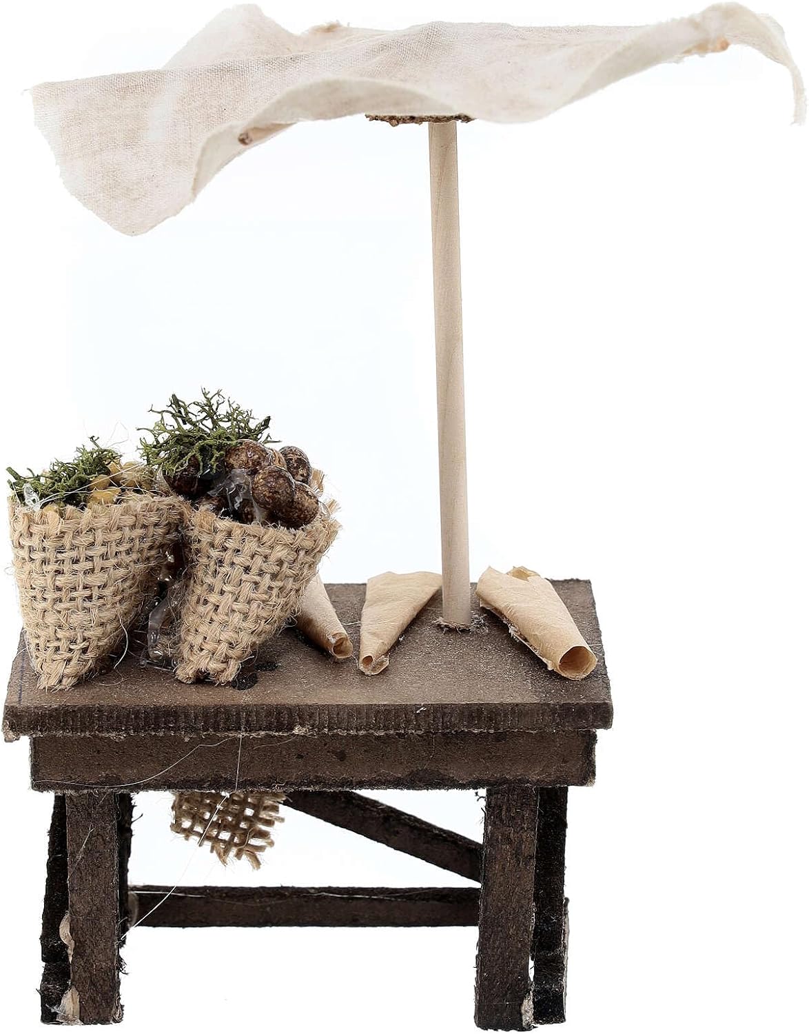 Holyart Neapolitan Nativity Scene Umbrella Vegetable Stand 12 cm, 15x10x5 cm