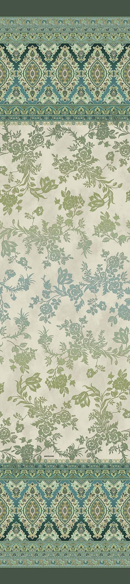 Foulard Bassetti AGRIGENTO jeté de lit vert olive en pur coton pour salon