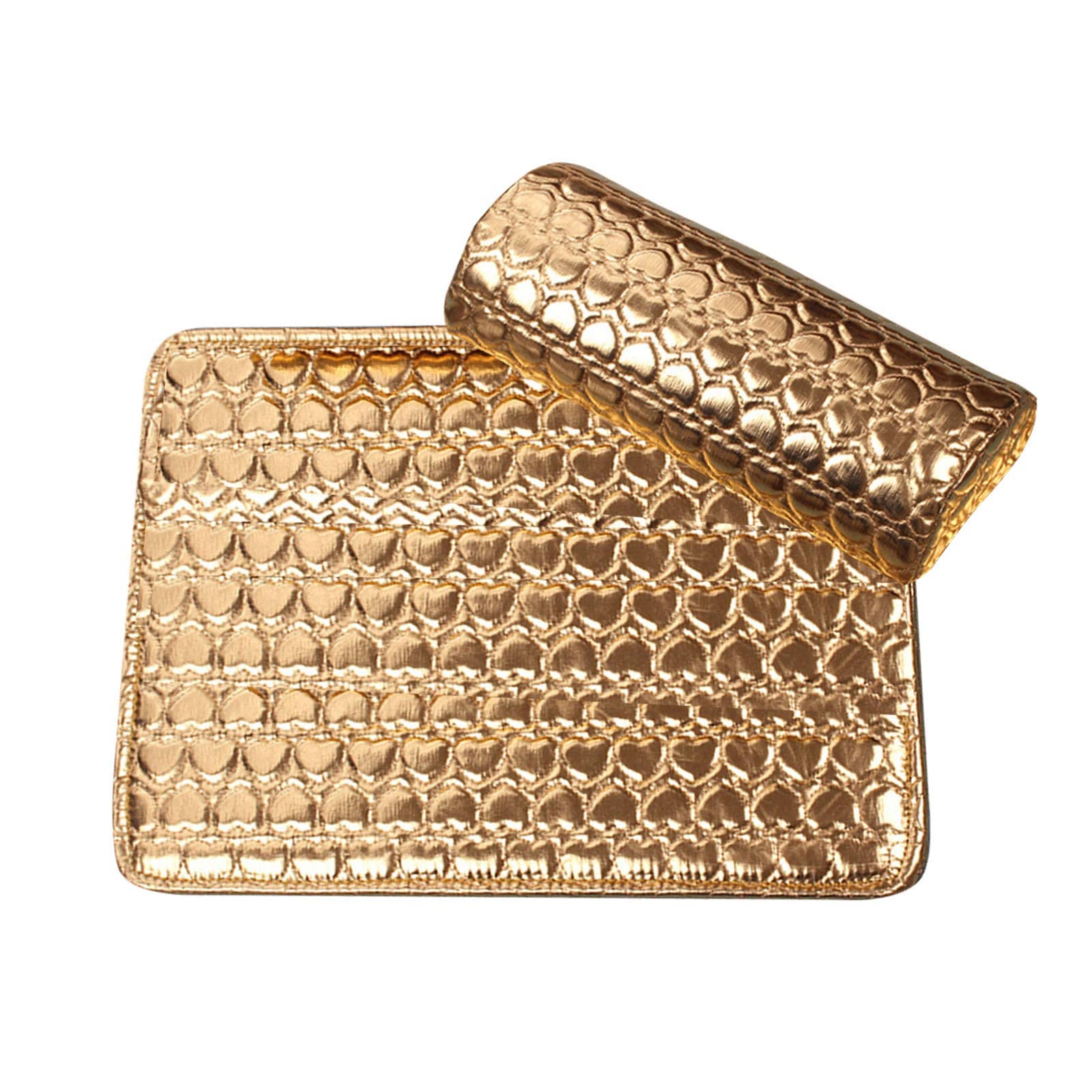 Arabest Nail Pillow Hand Rest for Nails, Washable PU Leather Nail Arm Rest Pad, Soft Manicure Hand Pillow Cushion Mat Nail Art Accessories Tool, Nail Salon Arm Wrist Rest Sponge Holder (Gold)