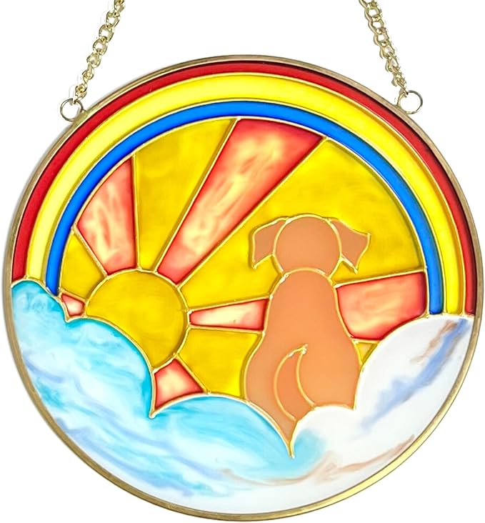 Stained Glass Pet Dog Memorial Gifts for Loss of Dog, Window suncatcher, Pet Loss