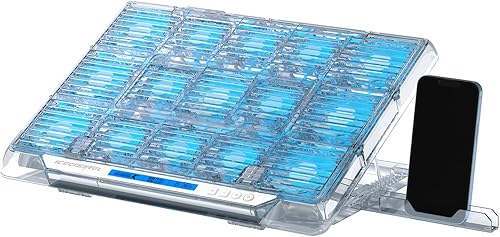 ICE COOREL Almohadilla de refrigeración para laptop para juegos con 15 ventiladores de refrigeración RGB, almohadilla enfriadora de ventilador de
