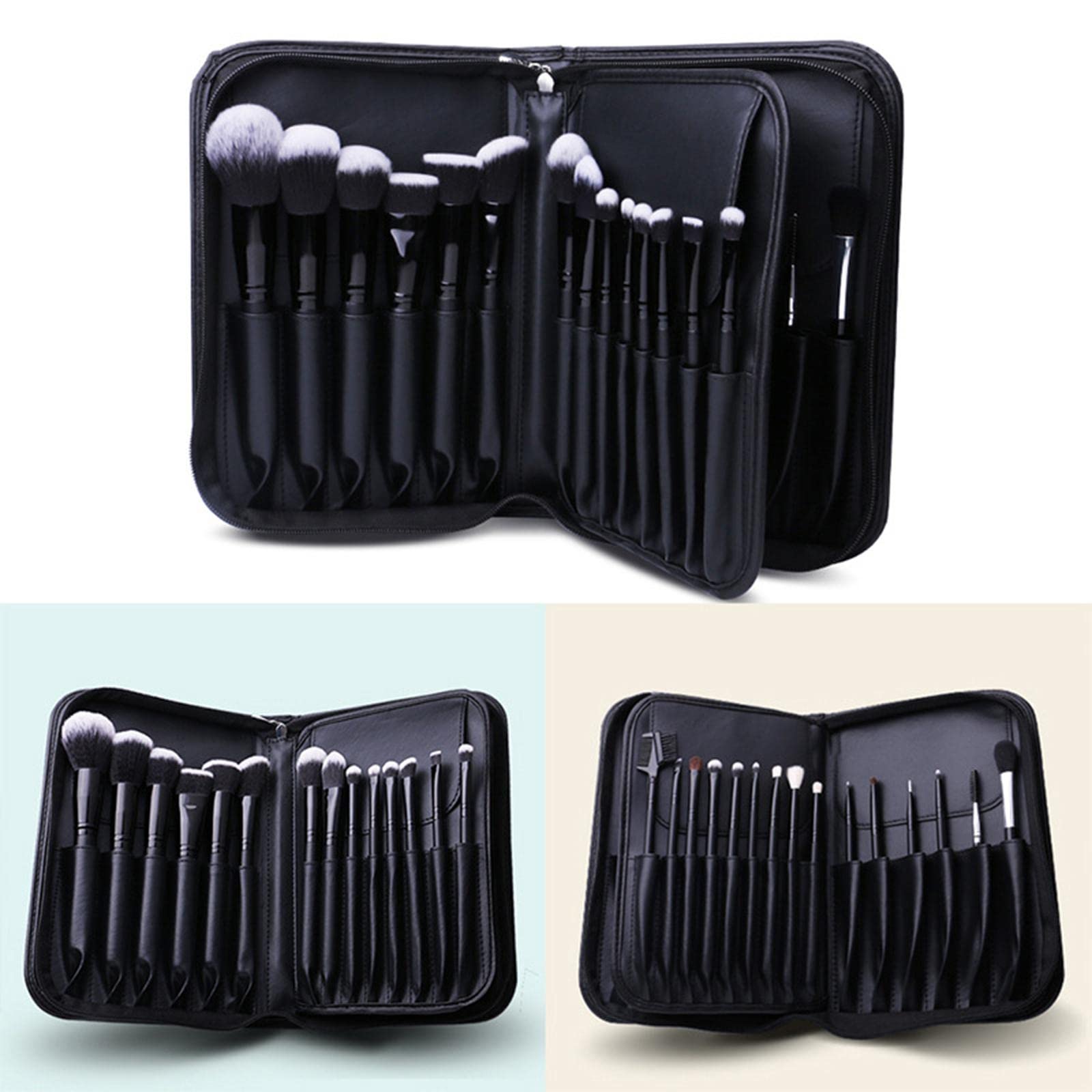 Organizer na pędzle do makijażu, kosmetyczka, torba do przenoszenia do użytku domowego, Zestaw 5 (czarny), 24x15x4cm, jako opis