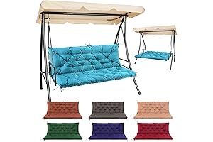 Blue 60x40 inch Swing Replacement Cushions with Straps and backrest for Outdoor Patio Furniture