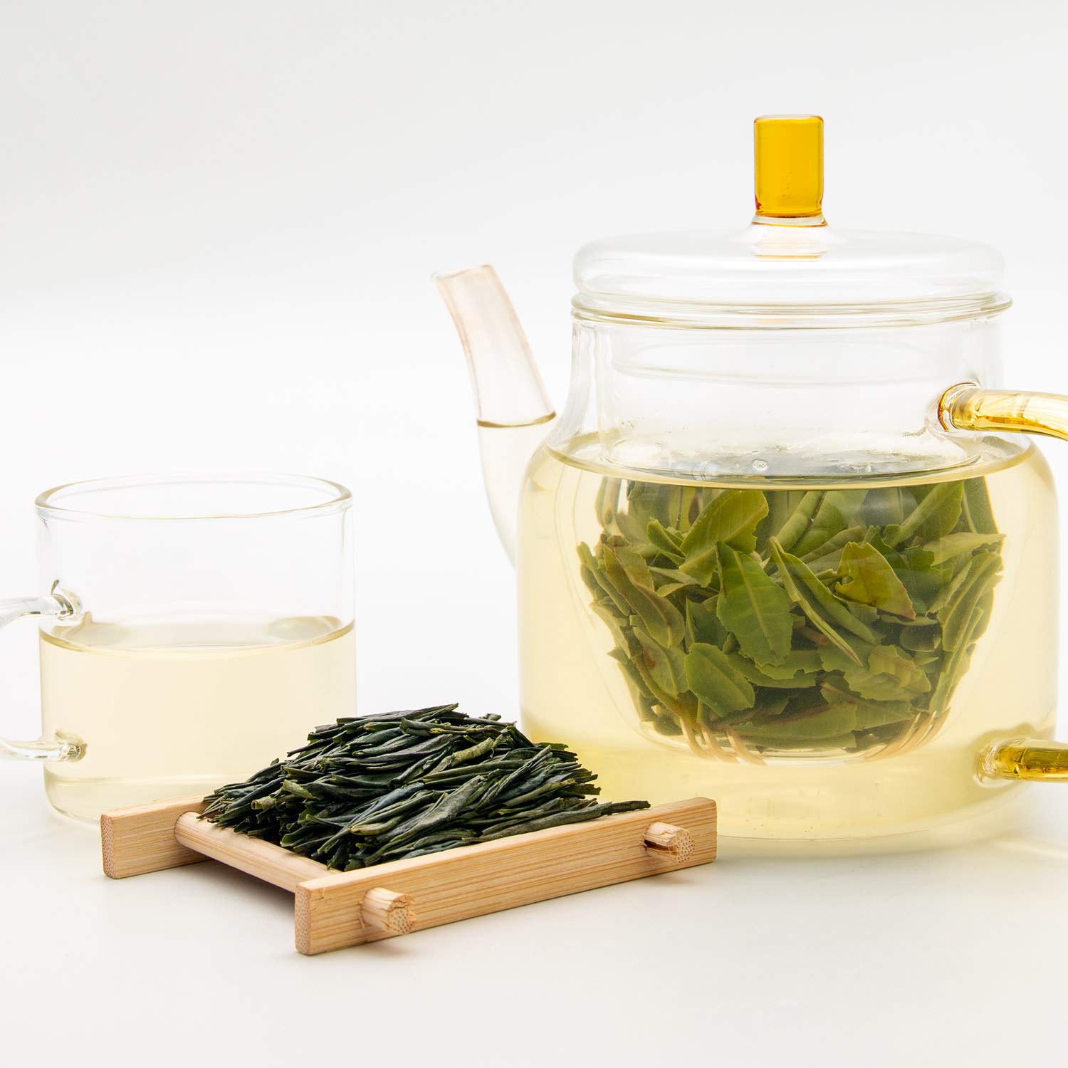 Oriarm 100g / 3.53oz Mount Emei Zhu Ye Qing Green Tea - Bamboo Leaf Green Chinese Tea Loose Leaf - Yuqian 3rd Grade - Naturally High Mountain Grown