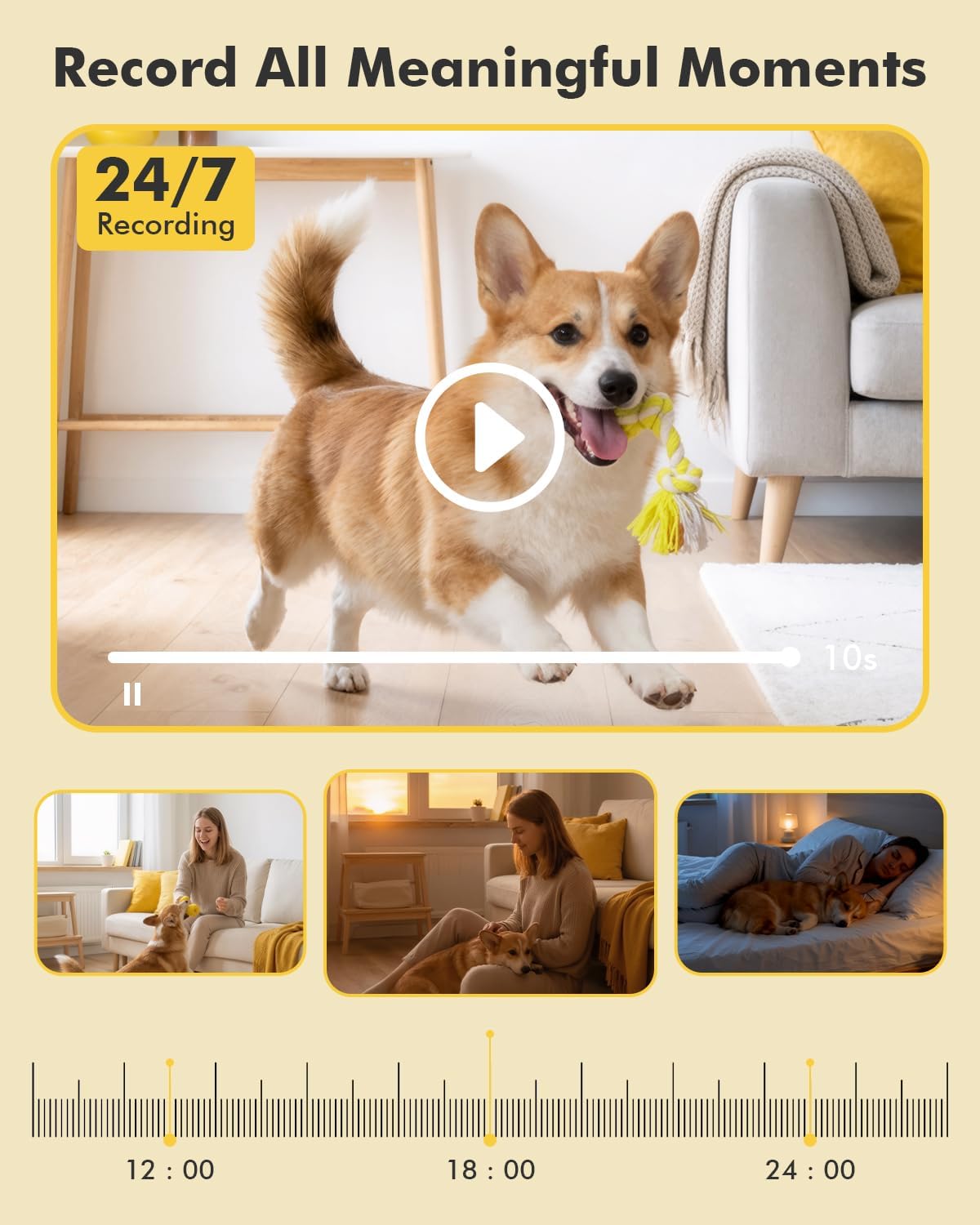 Dzees 2K Indoor Security Camera 4 Pack, 360 Degree WiFi Pet Camera with Phone App, 5G and 2.4G, Wired Home Camera with 2-Way Audio, Motion Tracking, Night Vision, White