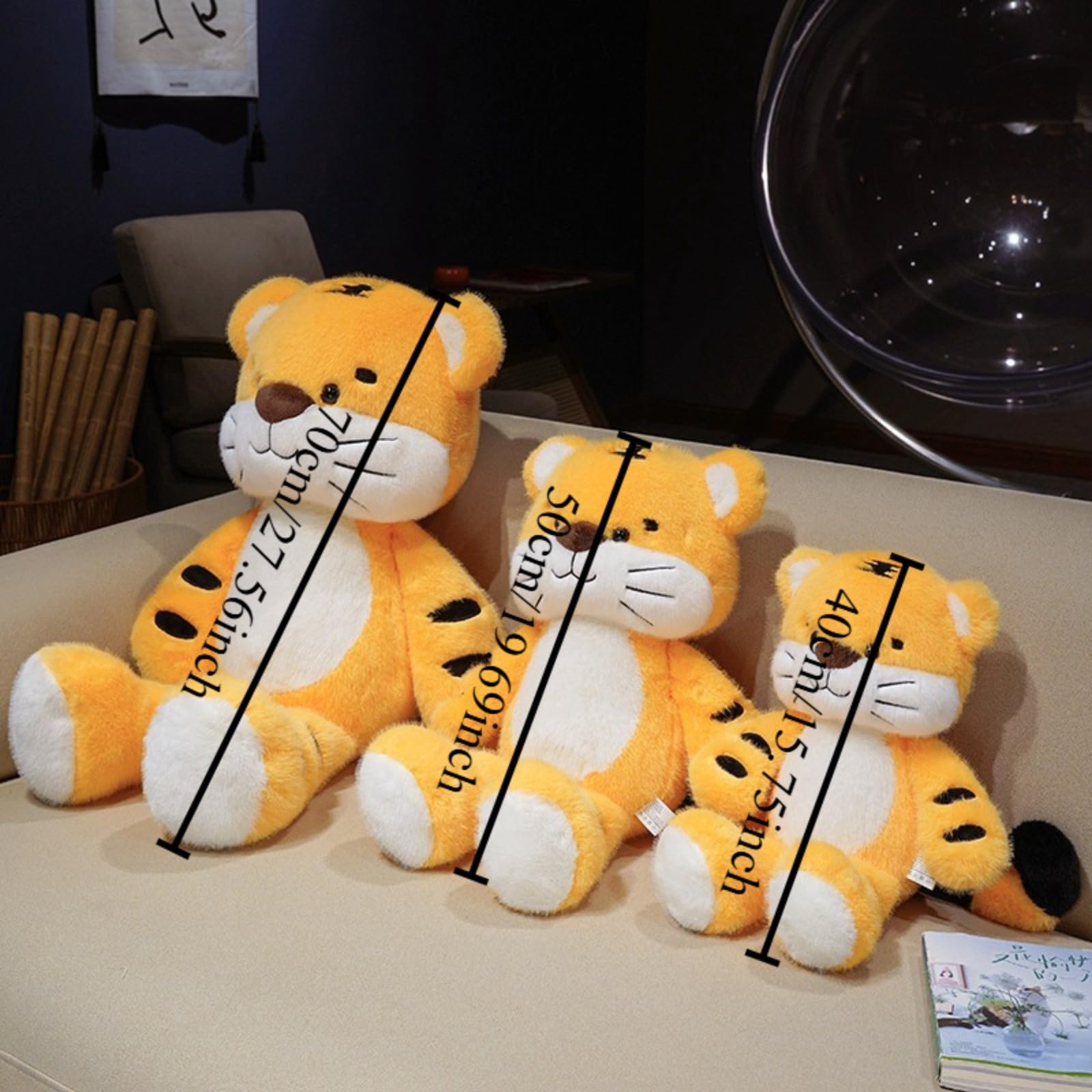 Kuscheltier Tiger,Plüschtier,Weichem Plüschmaterial,Stofftier,Geschenk Kinder,Soft Toy,Plüsch Spielzeug Tiger Plüschtier,Flauschiger Stofftier zum Spielen,Gemütliches Schmusetie (70cm)