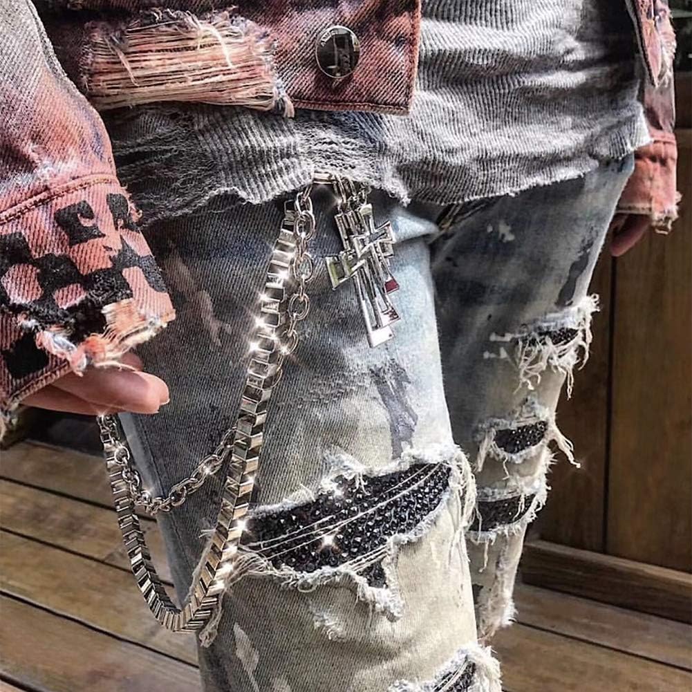 StillCool Punk Men Non-mainstream Cool Skull Punk Trouser Long Wallet Key Chain