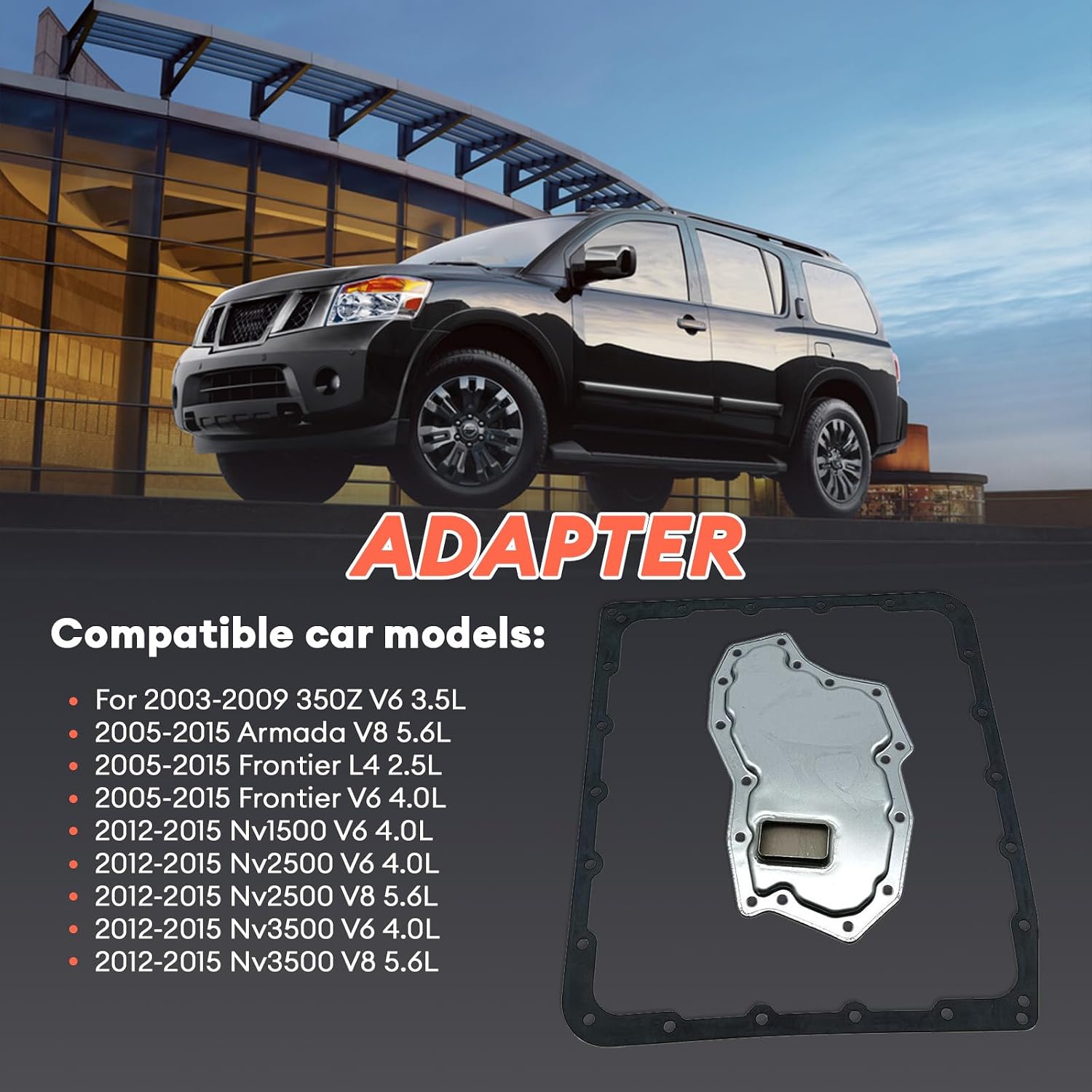 TRANSPEED RE5R05A JR507E Auto Transmission Filter and Gasket Kit Replace 31728-97X00 46240-4C000 for Nissan 350Z Armada Frontier Pathfinder for Infiniti QX56 Ex35 Fx35