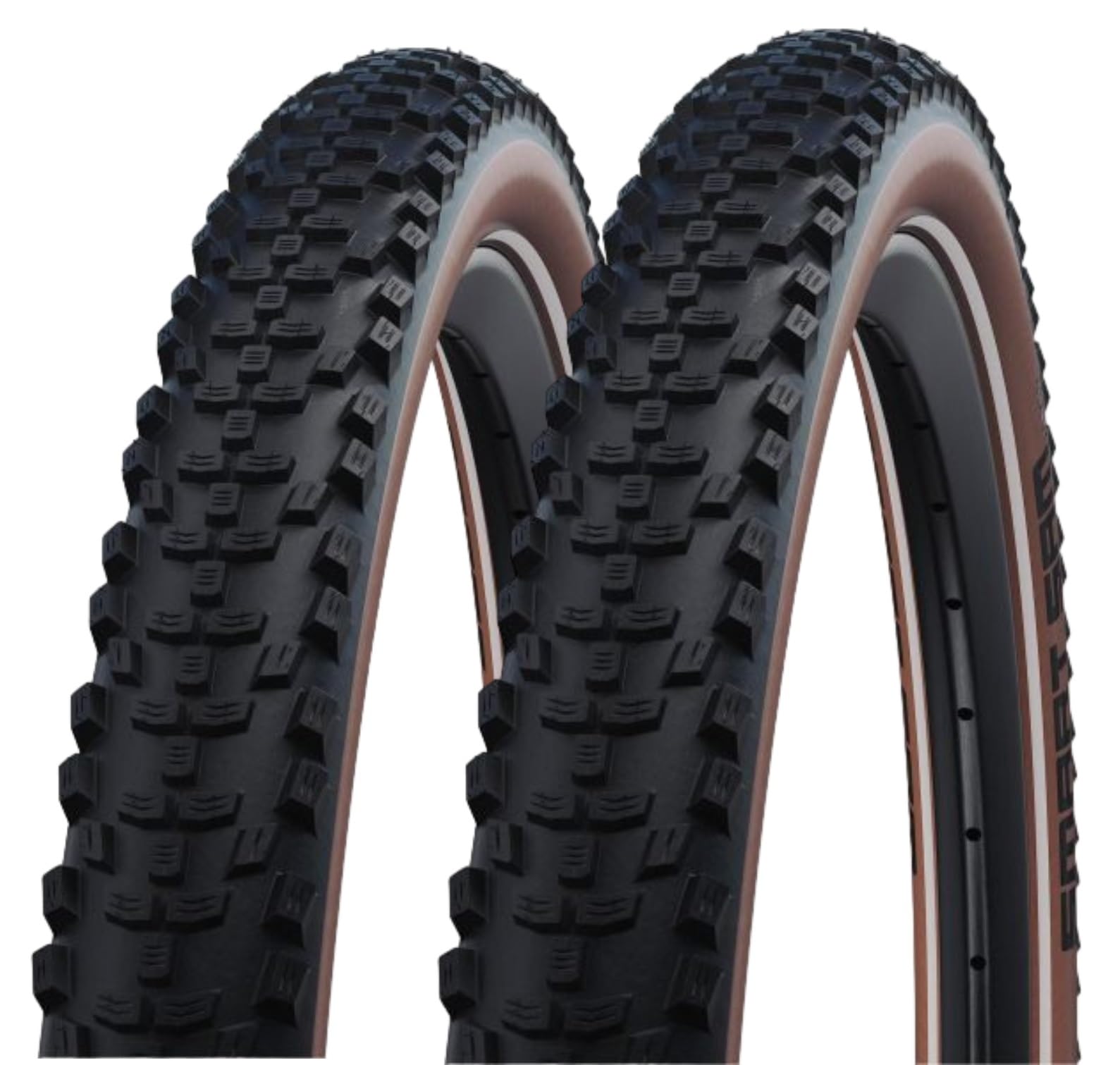 2 x Schwalbe Smart Sam Fahrradreifen ADDIX Performance Line Schwarz/Bronze 54-584 (27.5 x 2.10) inkl. Reifenheber