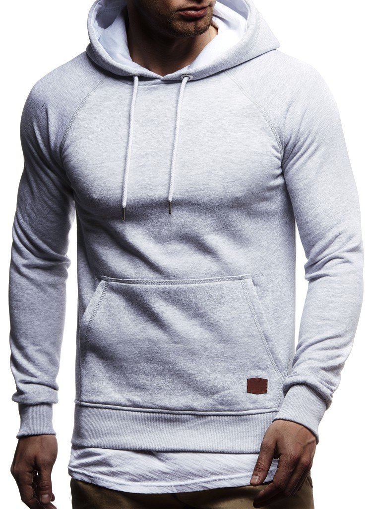 Leif Nelson LN8125 Sweat-shirt à capuche pour homme Coupe ajustée Avec coton Style moderne