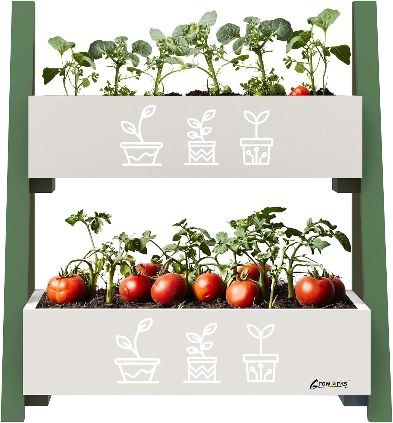 Raised Garden Bed Outdoor, Cedar Wooden Kids Planter Boxes, 24”L x 11.5”W x26.5”H Raised Planter Box with Legs for Backyard, Patio, Balcony with Bed Liner (Green)