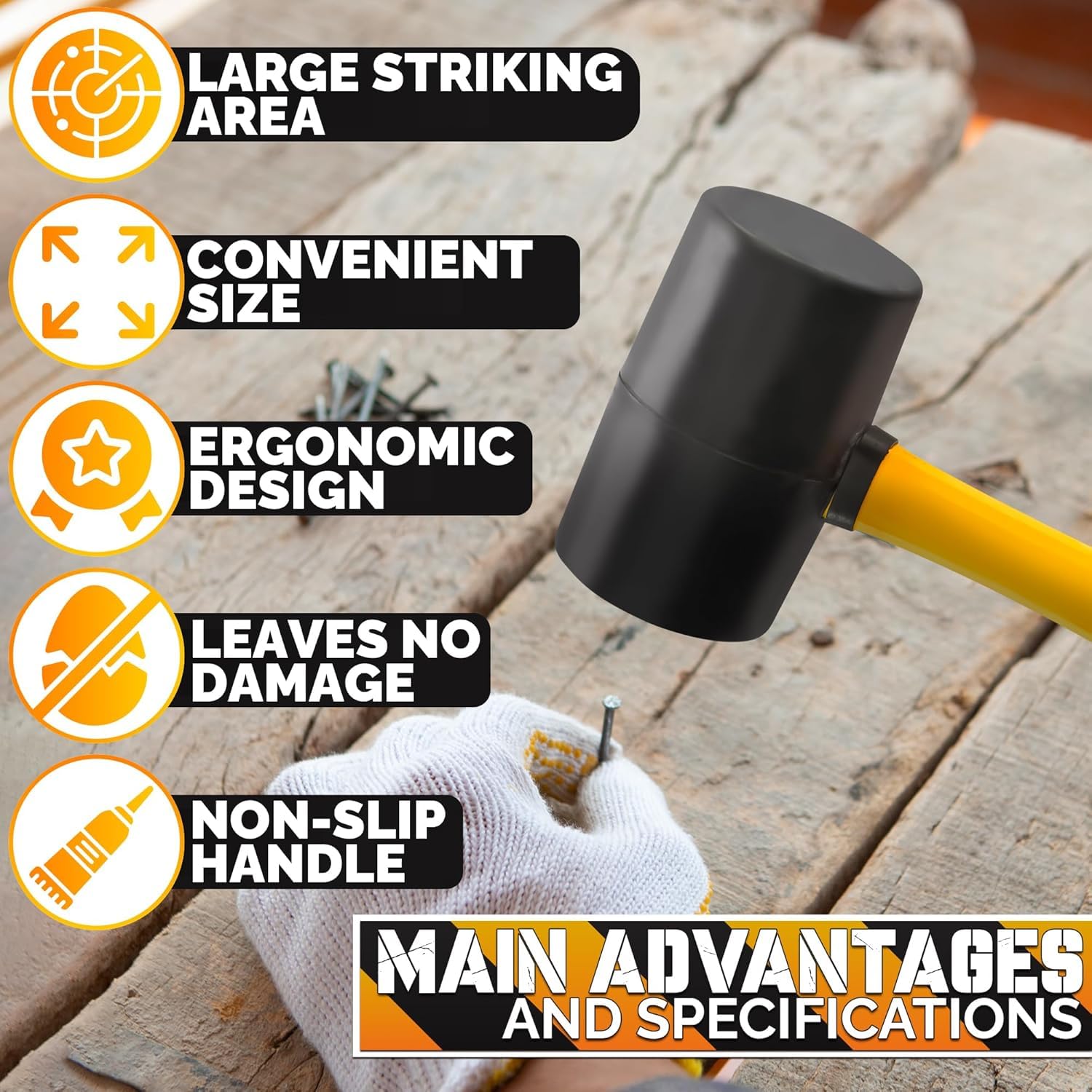 Lightweight Rubber Mallet - Perfect for DIY -4 Lightweight Rubber Mallet - Perfect for DIY -4