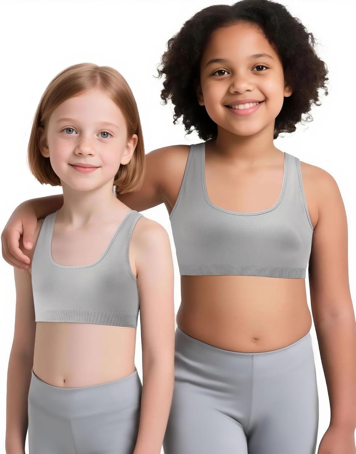 iMucci Sports Bra for Girls U-Shaped Training Bra with Removable Pads Scoop Neck for Teens Kids Yoga Sports Dance Bra - Image 2