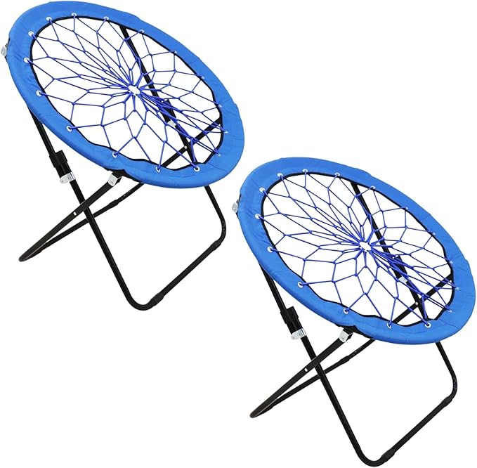 Sillón Plegable Redondo con Respaldo Abierto Color Azul