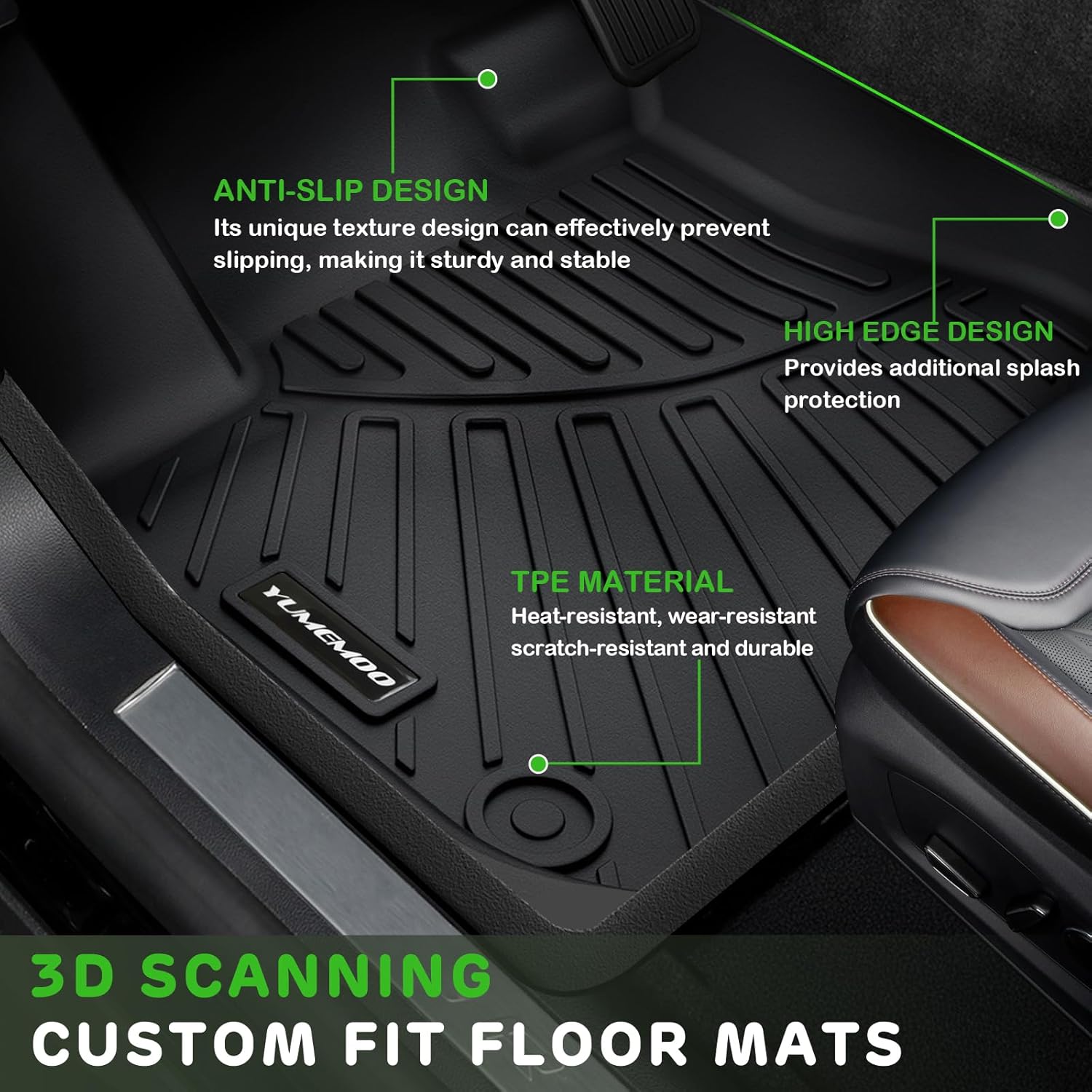 Floor Mats for Toyota Avalon 2013-2018 Upgrade Trunk Mat All Weather TPE Floor Liners Fit for Toyota Avalon 1st & 2nd Row and Cargo Liner Anti-Slip Full Set Car Mats