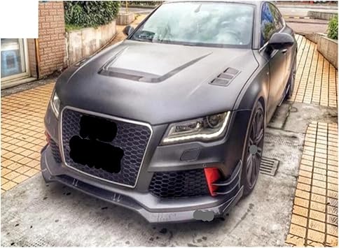 Compatible For Audi A7 S7 RS7 2011 2012 2013 2014 2015 Carbon Fiber Front Bumper Diffuser Lip Spoiler Car Accessories(4 PCS)