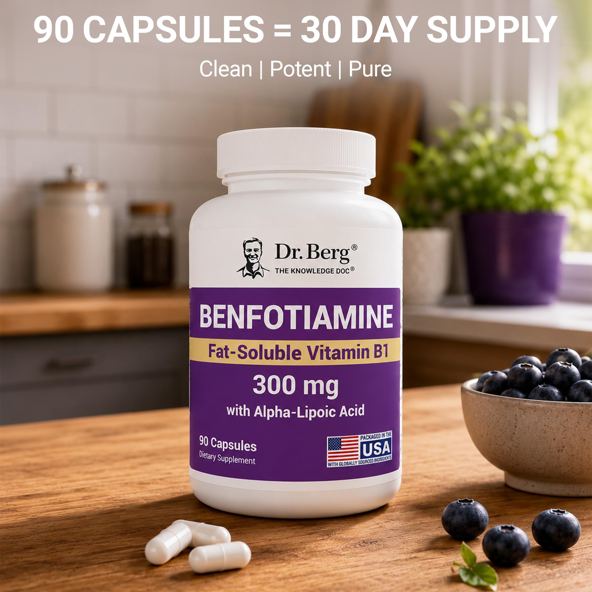 Dr. Berg Vitamin B1 Benfotiamine 300mg | 8-in-1 Nerve Support | 90 Capsules — Amazon image 8