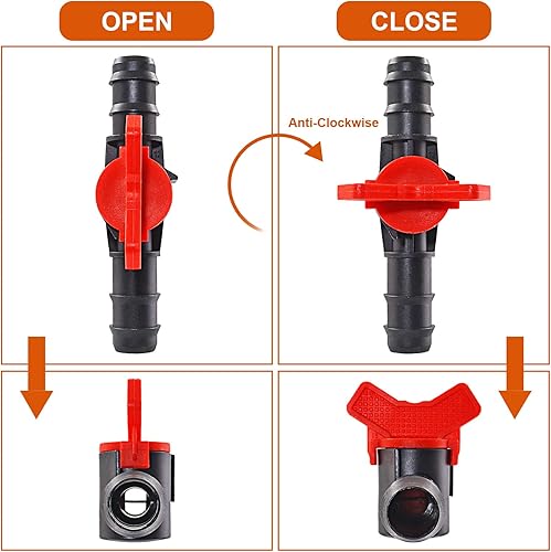 Miniatura 5 de Válvula de interruptor de riego por goteo de 34 pulgadas, válvula de bola de 0.748 in, interruptor de cierre de tubería, válvula de acoplamiento con