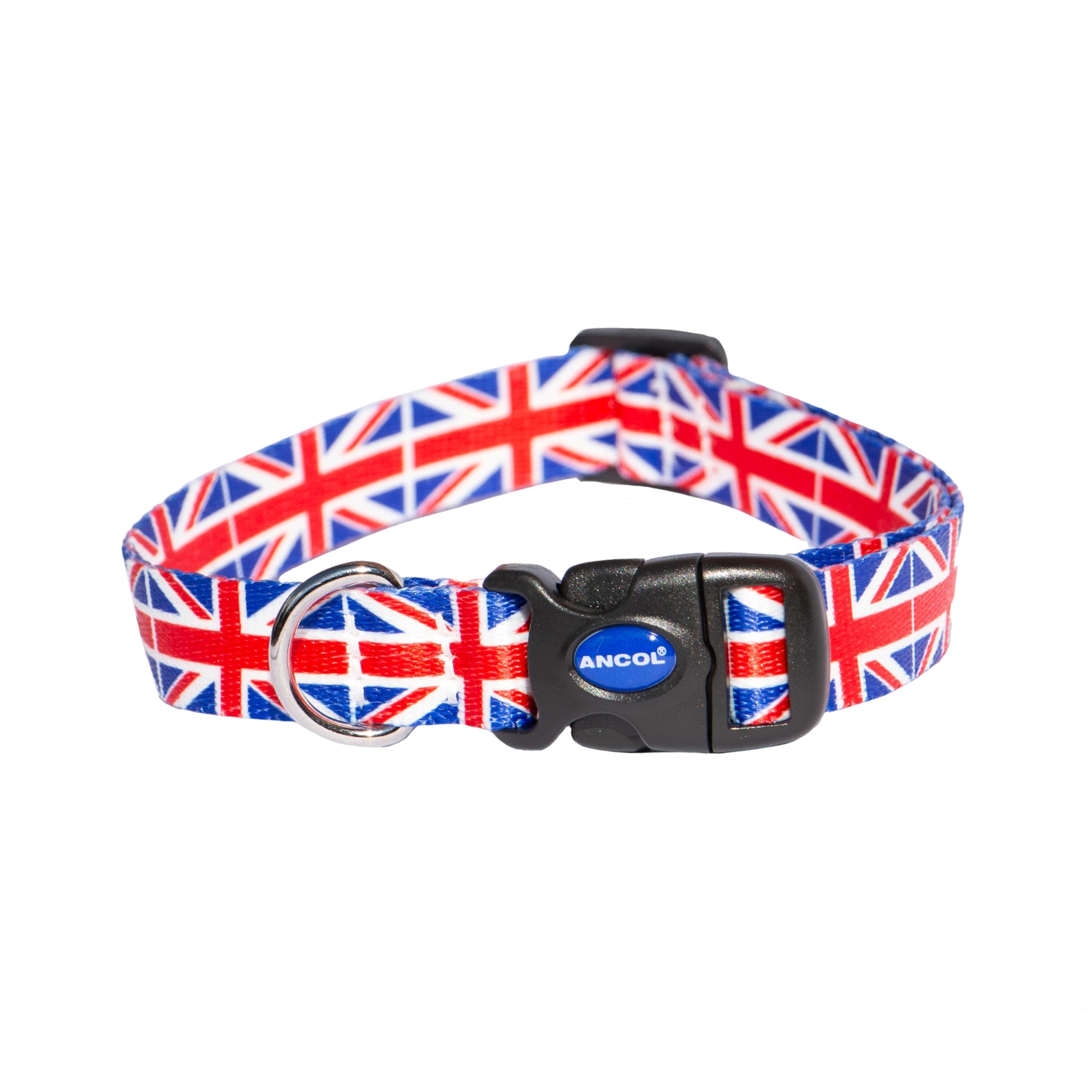 Ancol Union Jack Patterned Collar Made In UK Size 2-5 fits neck size 30-50cm