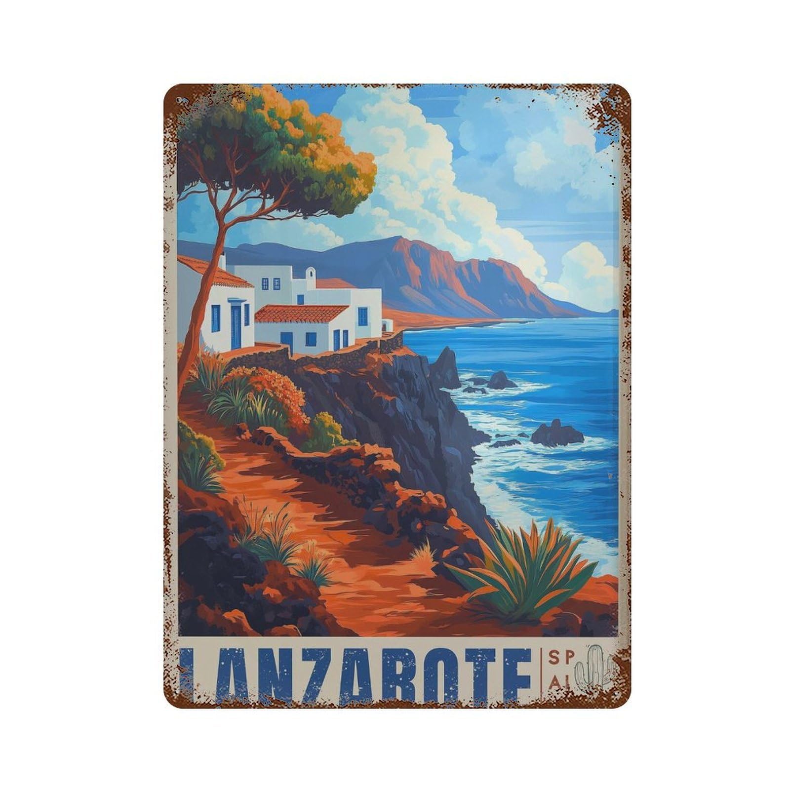 xiaoxiaoshen Lanzarote Spain Travel Atlantic Coast (2) Wall Decor Art Metal Tin Poster Modern Home Decor Art Home Bar Shop Decorations Vintage Sign 40x30cm