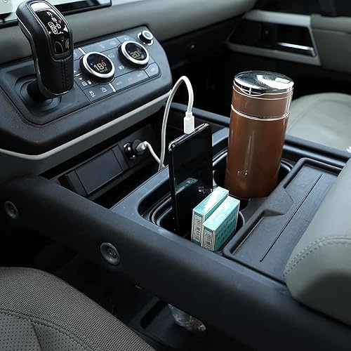 Miniatura 6 de YIWANG Para Land Rover Defender 110 2020 2021 Car Styling ABS Negro Car Central Caja de almacenamiento Caja de teléfono Accesorios de coche (estilo