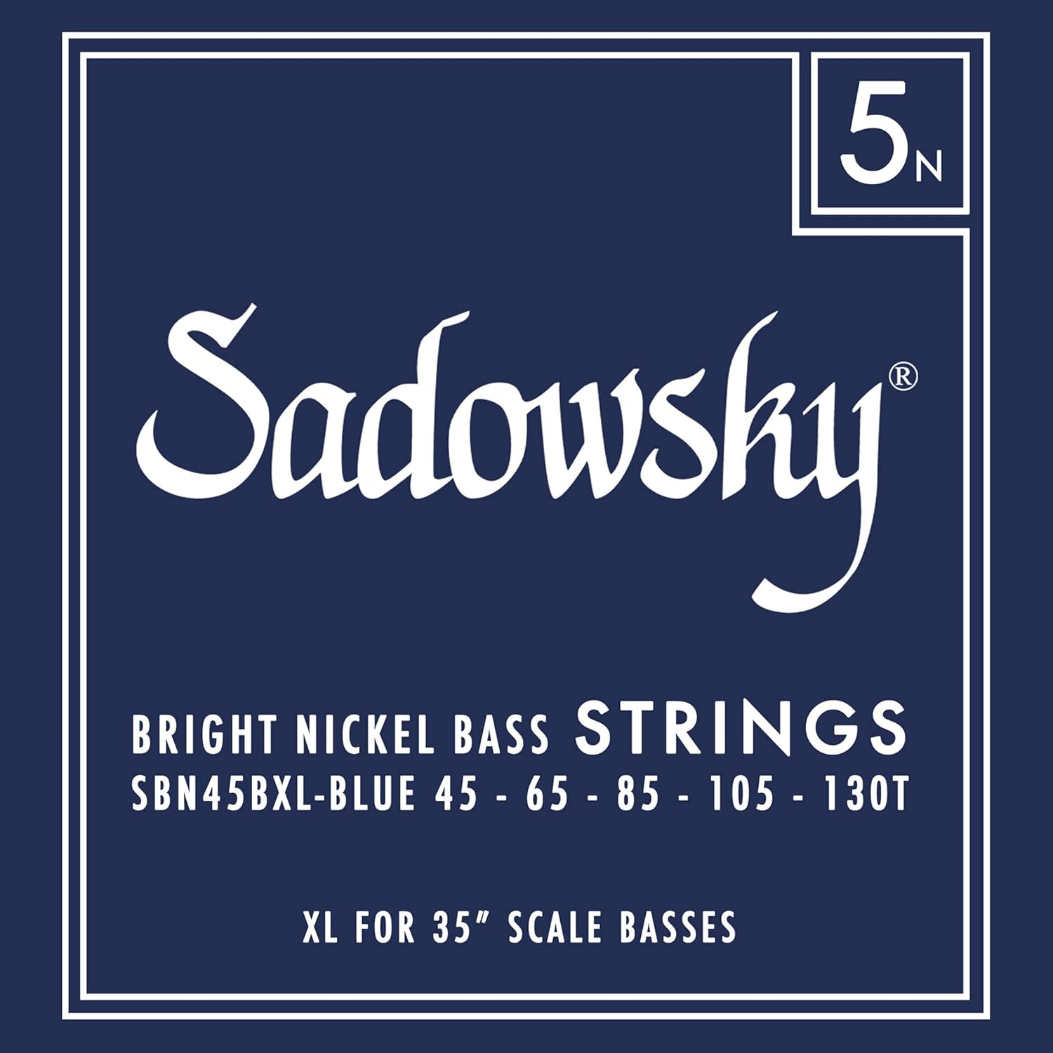 Blue Label Base Strings, Nickel Strings, 35" Super Long Scale, 5 Strings, 045-130 SBN45EX Blue