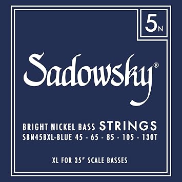 Blue Label Base Strings, Nickel Strings, 35 Super Long Scale, 5 Strings, 045-130 SBN45EX Blue