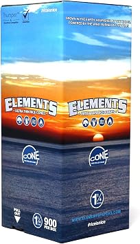 Elements 1 1/4 Rice Paper Pre-Rolled Cones 900 Pack