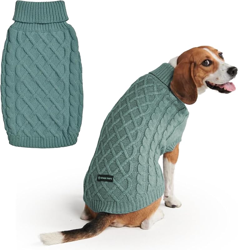 Casaco de Tricô para Cães Spark Paws com Corte para Peitos Largos, do S ao 4XL