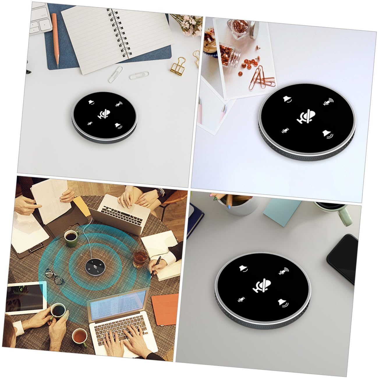 Microfono da Tavolo USB Full-directional per Videoconferenze e Streaming, in Lega di Alluminio, per Laptop e PC